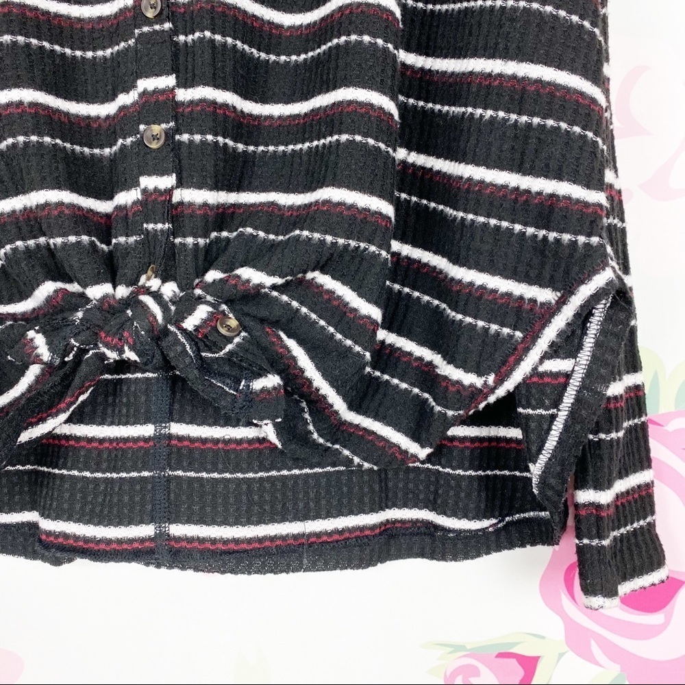 Urban Outfitters Out From Under Striped Button Down Tie Knit Sweater S - Picture 3 of 7